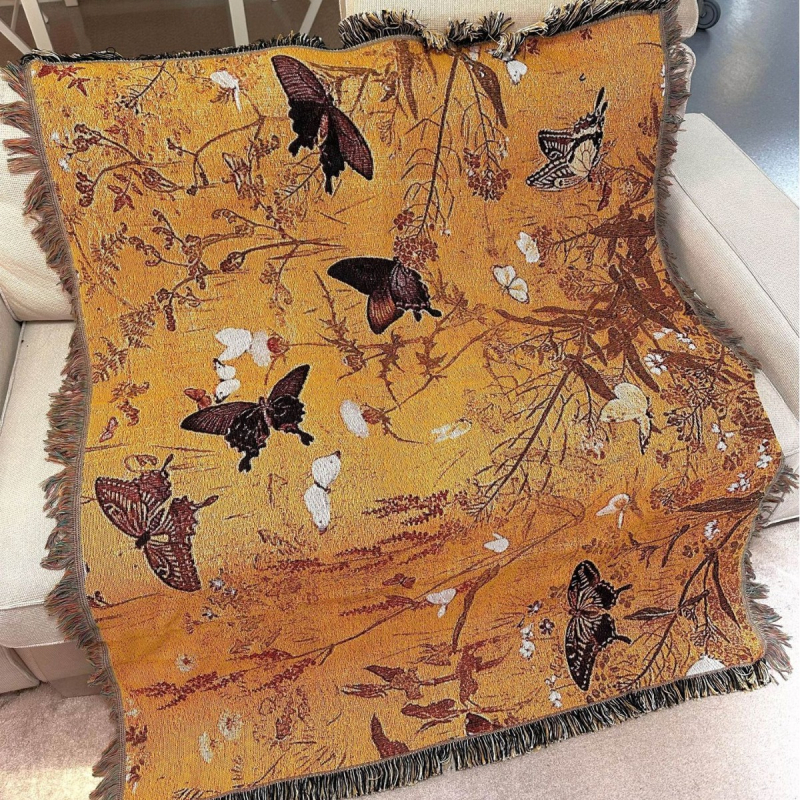 Gobelin — Novi kineski stil s motivom leptira i cvijeća, pamuk, glavni sastav vlakana 51–60%, pravokutni oblik