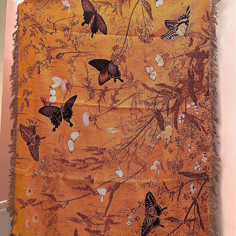 Gobelin — Novi kineski stil s motivom leptira i cvijeća, pamuk, glavni sastav vlakana 51–60%, pravokutni oblik