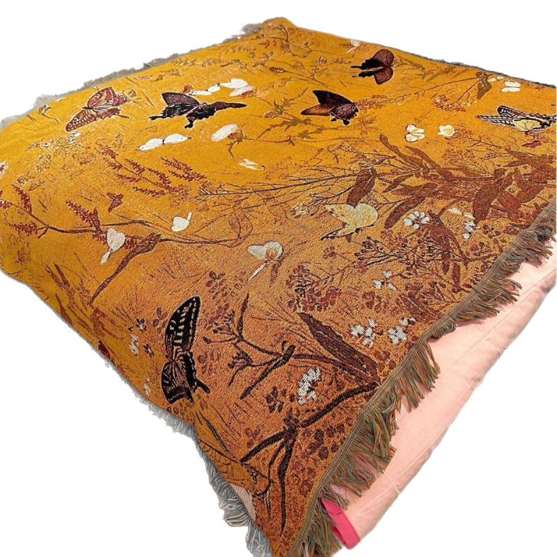 Gobelin — Novi kineski stil s motivom leptira i cvijeća, pamuk, glavni sastav vlakana 51–60%, pravokutni oblik