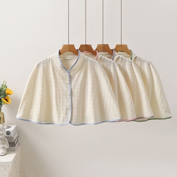 Motinystės šalikė-kapas, kapės stiliaus, vėjo atspari plona medžiaga, 3/4 rankovės, polo apykaklė, pogimdyminė priežiūra