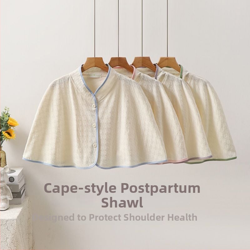 Motinystės šalikė-kapas, kapės stiliaus, vėjo atspari plona medžiaga, 3/4 rankovės, polo apykaklė, pogimdyminė priežiūra