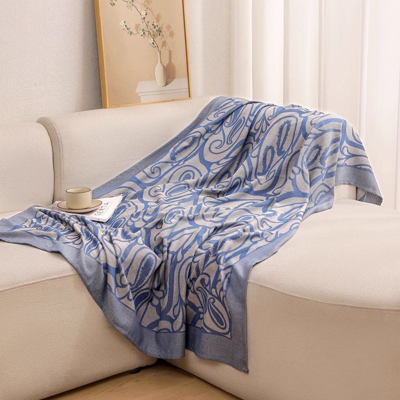 Kou qi koralna fleece deka za putovanje, auto i ured — cvjetni uzorak, 470 g poliestera, proljeće i jesen