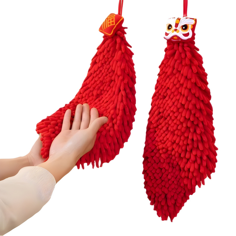 Chenille ručnik za ruke s kukom za vješanje – kuhinja i kupaonica, 50–80 g, 10 niti