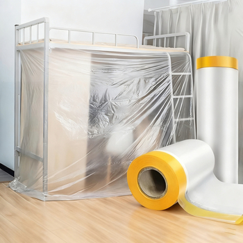 Taisnstūra PE putekļu aizsargfilms mājsaimniecībai – pielāgojams pūļu aizsargs segums mēbelēm, logotipa drukāšana pieejama