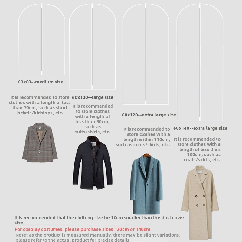 Virsdrēbju putekļu aizsargpārklājums – piemērots jakām (Putekļu aizsardzība, Mitruma aizsardzība; Stils: Mūsdienīgs minimālisms; Materiāls: Cits)