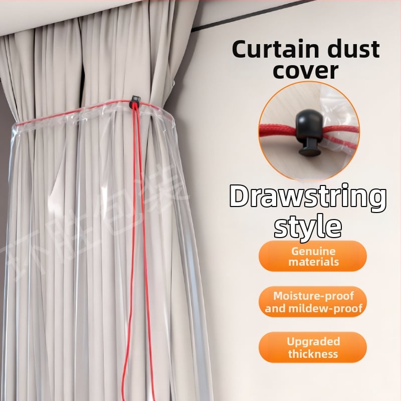 Κάλυμμα προστασίας για οικιακό διακόσμητικό εξοπλισμό και διχτυωμένη οθόνη παραθύρου, ανθεκτικό σε γατόγρατσα, παχύτερη πλαστική συσκευασία, κάλυμμα σκόνης κουρτίνας με κορδόνι (Υλικό: Πλαστικό; Χώρος εφαρμογής: Άλλο; Εφαρμογή: Άλλο; Χαρακτηριστικά: Προστα