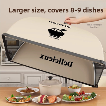 Sklopivo pokrov za hranu s mrežicom protiv muha – tkanina, zaštita od prašine, moderan minimalistički dizajn