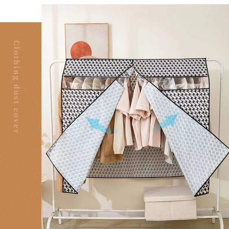 Покривало за дрехи в гардероб – прост и модерен стил; материал: нетъкан текстил; предназначение: дрехи; функция: прахозащита и влагоустойчивост; подходящо за съхранение в спалня