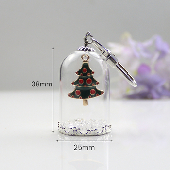 Μπρελόκ με κρεμαστό μοτίβο Άγιος Βασίλης, χιονάνθρωπος και χριστουγεννιάτικο δέντρο, υλικό γυαλί και λαζουρίτης, γλυκό στυλ, κατάλληλο για δώρο