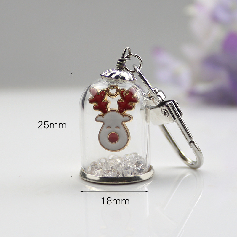 Μπρελόκ με κρεμαστό μοτίβο Άγιος Βασίλης, χιονάνθρωπος και χριστουγεννιάτικο δέντρο, υλικό γυαλί και λαζουρίτης, γλυκό στυλ, κατάλληλο για δώρο