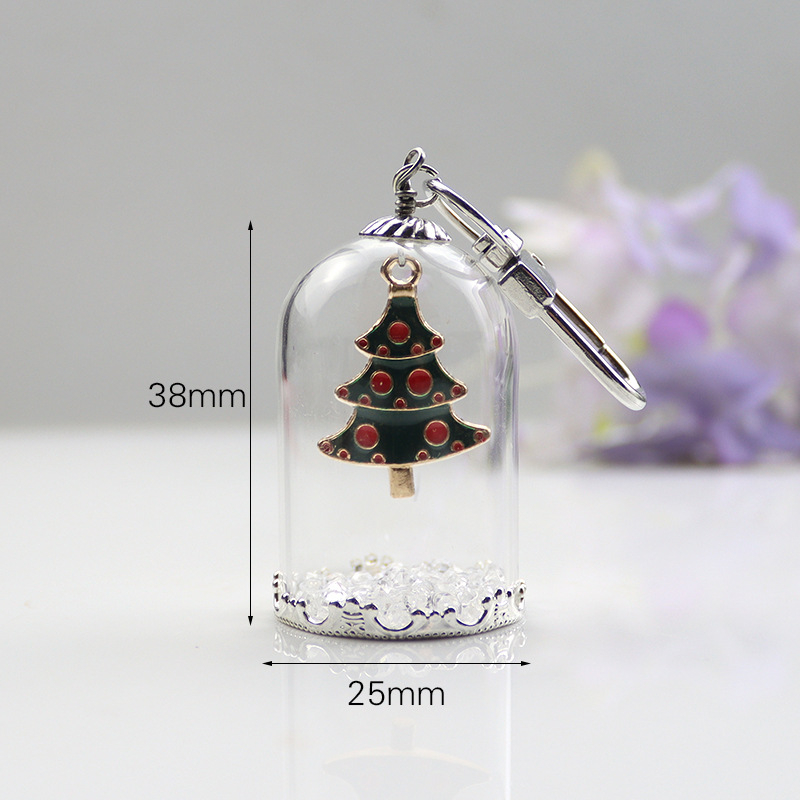 Μπρελόκ με κρεμαστό μοτίβο Άγιος Βασίλης, χιονάνθρωπος και χριστουγεννιάτικο δέντρο, υλικό γυαλί και λαζουρίτης, γλυκό στυλ, κατάλληλο για δώρο