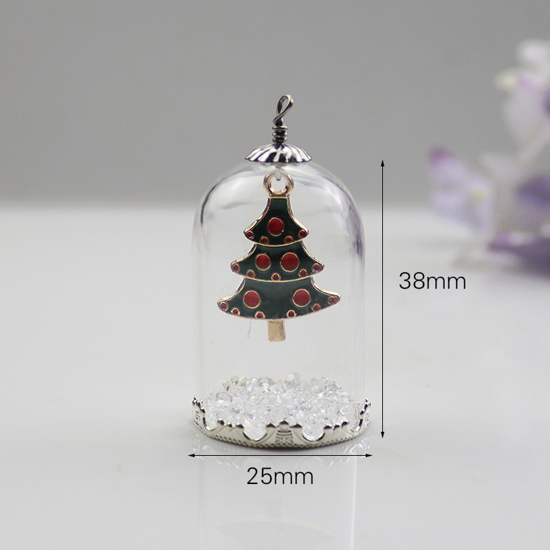 Μπρελόκ με κρεμαστό μοτίβο Άγιος Βασίλης, χιονάνθρωπος και χριστουγεννιάτικο δέντρο, υλικό γυαλί και λαζουρίτης, γλυκό στυλ, κατάλληλο για δώρο