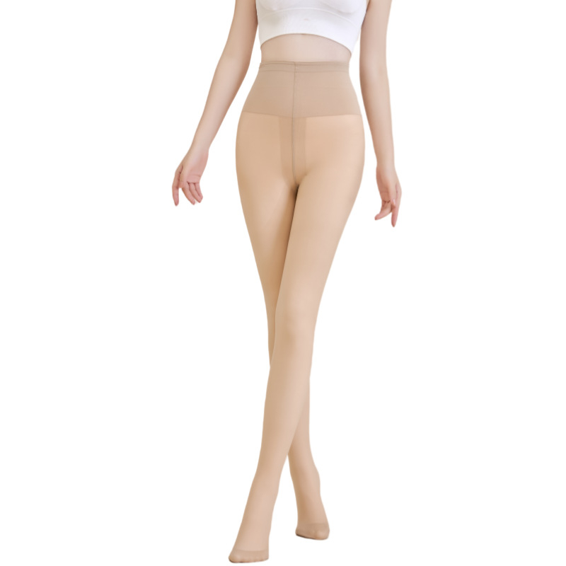 All-in-one чорапогащник с плюшена подплата, велурена материя, смес nylon/polyester/spandex, средна плътност, тънък силует, есенно-зимна употреба