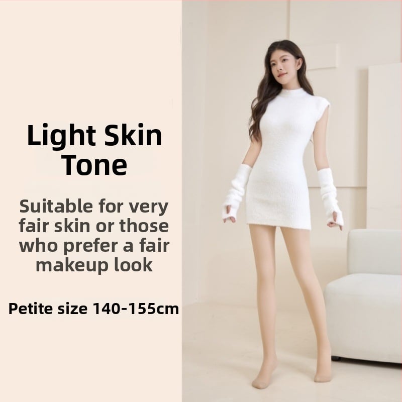 All-in-one чорапогащник с плюшена подплата, велурена материя, смес nylon/polyester/spandex, средна плътност, тънък силует, есенно-зимна употреба