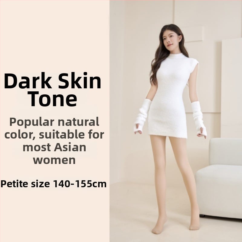 All-in-one чорапогащник с плюшена подплата, велурена материя, смес nylon/polyester/spandex, средна плътност, тънък силует, есенно-зимна употреба