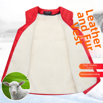 Жилет от вълна и овча кожа, халтерно деколте, градски стил, за възрастни жени, зима 2022