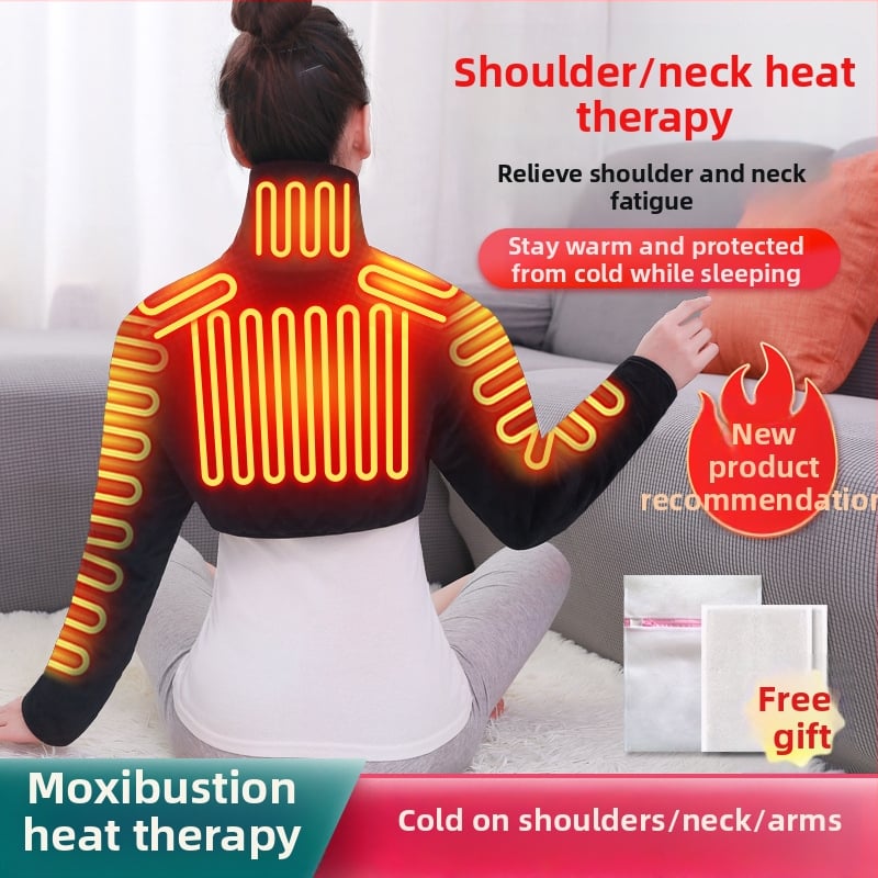 Xiangfutang elektrinis šildomas pečių drabužiai, 24V, 48W, temperatūros reguliavimas 45–65°C, anglies pluošto infraraudonųjų spindulių šildymas