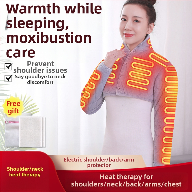 Xiangfutang elektrinis šildomas pečių drabužiai, 24V, 48W, temperatūros reguliavimas 45–65°C, anglies pluošto infraraudonųjų spindulių šildymas