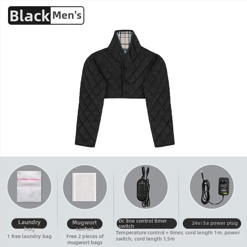 Xiangfutang elektrinis šildomas pečių drabužiai, 24V, 48W, temperatūros reguliavimas 45–65°C, anglies pluošto infraraudonųjų spindulių šildymas