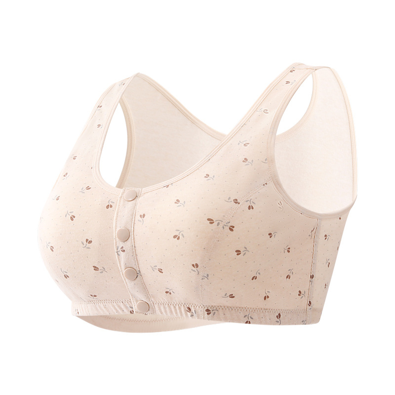 100% pamuk grudnjak-vest za zrelije žene, prednje kopčanje, pune šalice, tanke oblikovane čašice