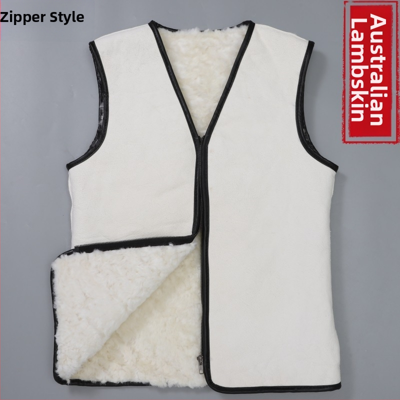 Жилет от зайче козина, качулка, V-образно деколте, едностранно закопчаване, зимна топлина