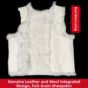 Мъжки жилет от зайчи пух и кадифено платно, с качулка, V-образно деколте, ивици