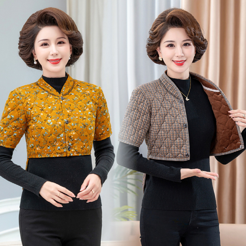 Veste sievietēm vecuma vidū un vecākām, ar flīsa oderi, silta un bieza, vidukļa atbalsts, īss piegriezums, audums no camel hair ar konopju piejaukumu, neitrāls stils, japāņu/Korejas brīvā laika stils