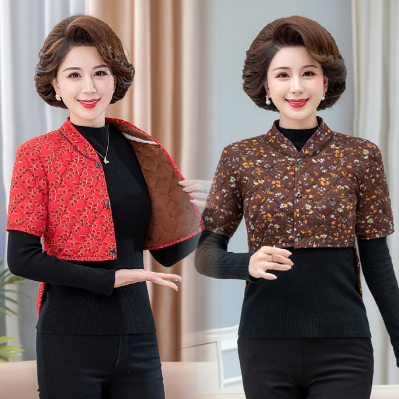 Veste sievietēm vecuma vidū un vecākām, ar flīsa oderi, silta un bieza, vidukļa atbalsts, īss piegriezums, audums no camel hair ar konopju piejaukumu, neitrāls stils, japāņu/Korejas brīvā laika stils