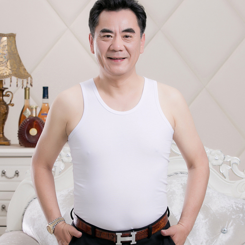 Спортен жилет от памук, свободна кройка, за движение през лятото за хора средна възраст