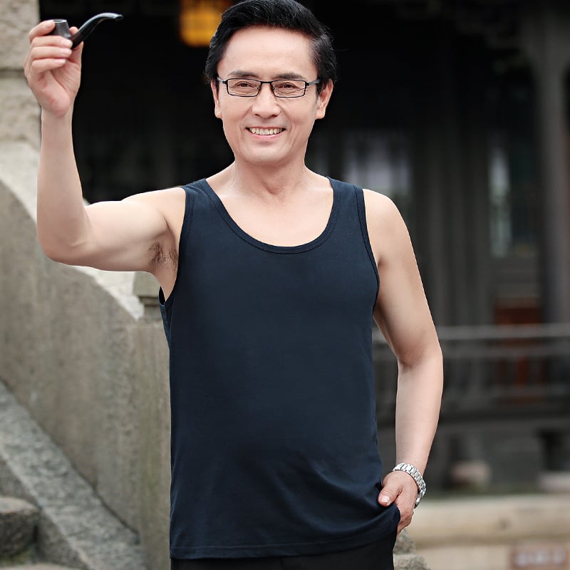 Спортен жилет от памук, свободна кройка, за движение през лятото за хора средна възраст