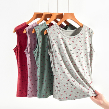 Top vest din modal, cu guler rotund, imprimeu, 50–70% modal, grosime moderată 141–160 g/m2