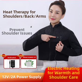 Elektrinis pečių šildymo diržas su anglies šildymo viela, 12V, 24W, 45–65°C, trys reguliavimo lygiai