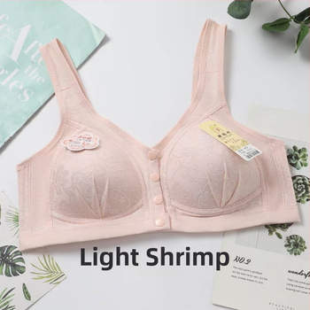 Дамски сутиен с предно закопчаване, дантелен, пълна чашка, тънък формован чашка, без метални пръстени, памучна подплата, фиксирани двойни презрамки, за възраст 40–60