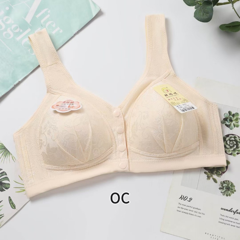 Дамски сутиен с предно закопчаване, дантелен, пълна чашка, тънък формован чашка, без метални пръстени, памучна подплата, фиксирани двойни презрамки, за възраст 40–60