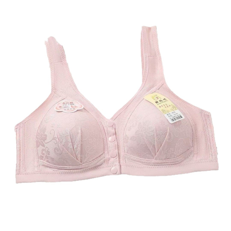 Дамски сутиен с предно закопчаване, дантелен, пълна чашка, тънък формован чашка, без метални пръстени, памучна подплата, фиксирани двойни презрамки, за възраст 40–60