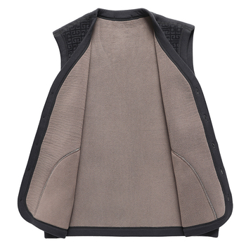 Зимна мъжка жилетка със флисова подплата, ежедневен стил; Материя: полиестер; Подплата: флис; Сезон: зима; За средна възраст; Джобове: странични