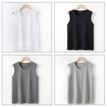 Безръкавна памучна тениска със свободна кройка, 100% памук, за възрастни мъже, лято