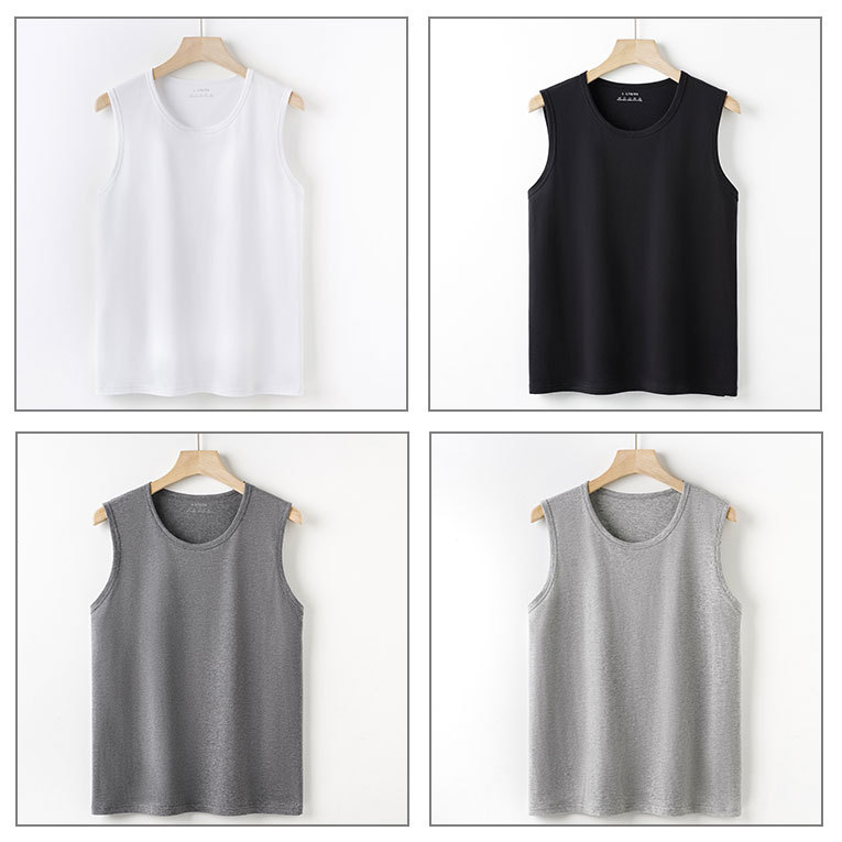 Безръкавна памучна тениска със свободна кройка, 100% памук, за възрастни мъже, лято