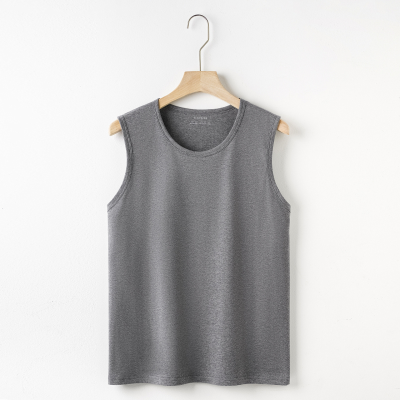 Безръкавна памучна тениска със свободна кройка, 100% памук, за възрастни мъже, лято