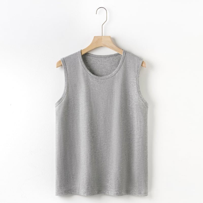 Безръкавна памучна тениска със свободна кройка, 100% памук, за възрастни мъже, лято