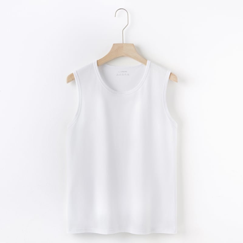 Безръкавна памучна тениска със свободна кройка, 100% памук, за възрастни мъже, лято