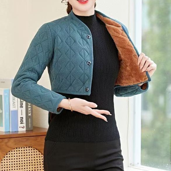 Дамска жилетка с флисово подплатяване и удебеляване за защита на раменете и шията – със стояща яка, за възрастни жени