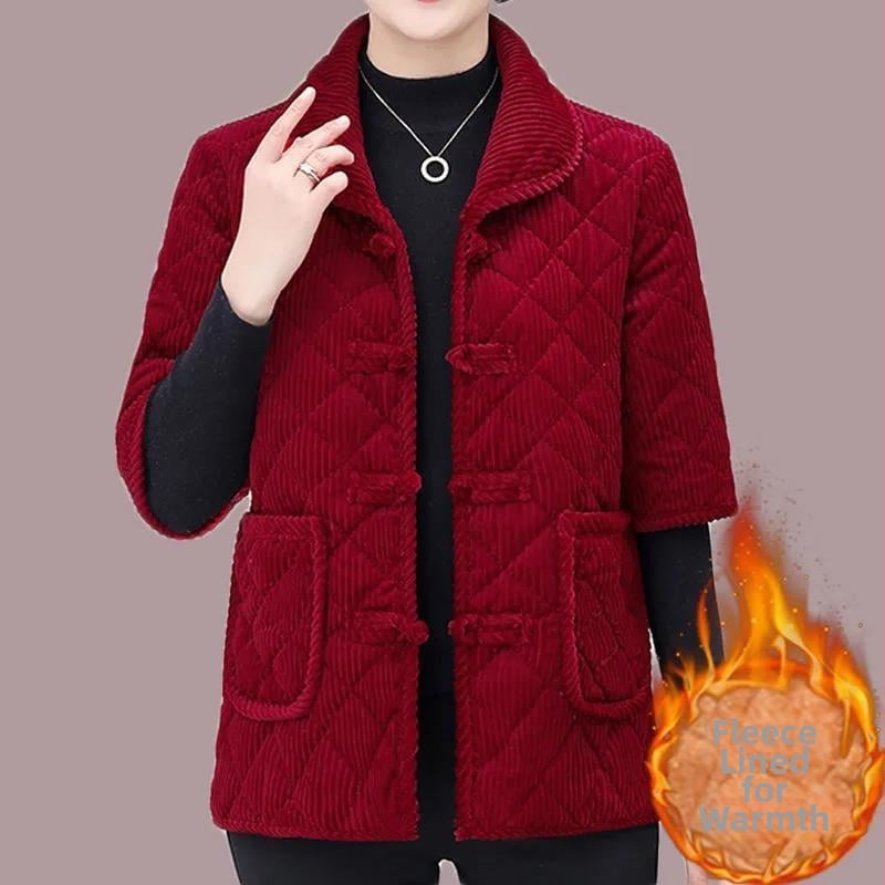 Жилет Corduroy за жени, със стойкова яка, полиестер-памучен микс, А‑образна кройка, зима 2022