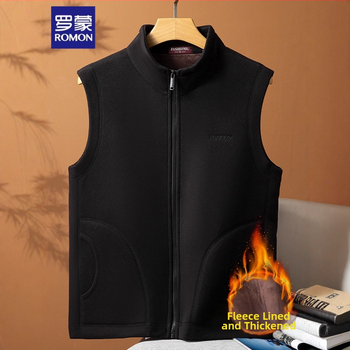 Мъжка жилетка с качулка, стояща яка и цип, свободен силует, зимен сезон