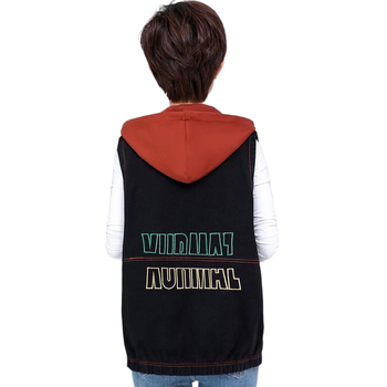 Дънково-памучна жилетка с качулка, халтер яка, лято 2024