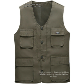 Жилетка с качулка, свободна кройка, преден цип, джобове, едноцветен модел