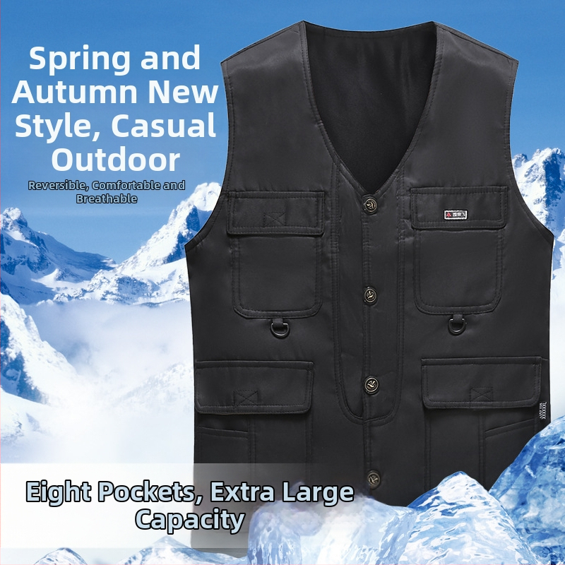 Жилетка с качулка, свободна кройка, преден цип, джобове, едноцветен модел