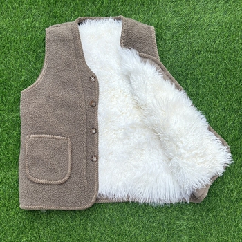 Vestă cardigan pentru femei – blană de oaie reală, guler în V, 95%+ conținut material principal