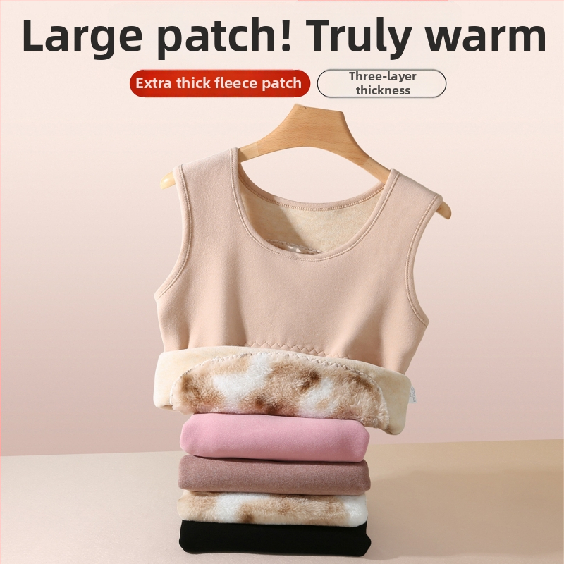 Ziemas 2025 sieviešu termālais tops, flīss apkaklēts un biezināts, poliester >95% pamatmateriāls, apaļš kakls, garums 50-65 cm