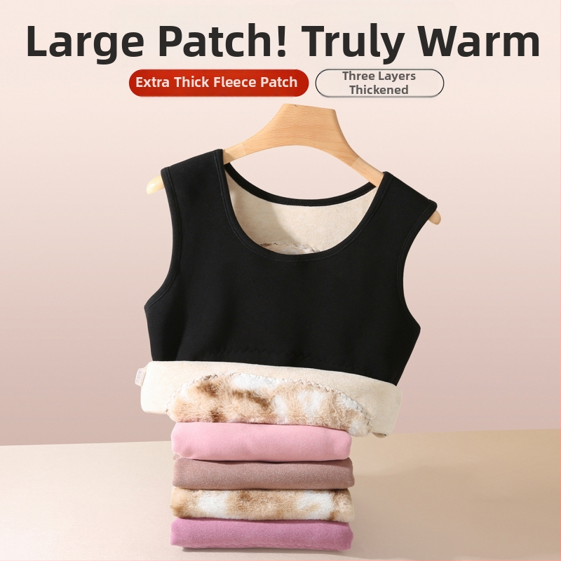 Ziemas 2025 sieviešu termālais tops, flīss apkaklēts un biezināts, poliester >95% pamatmateriāls, apaļš kakls, garums 50-65 cm